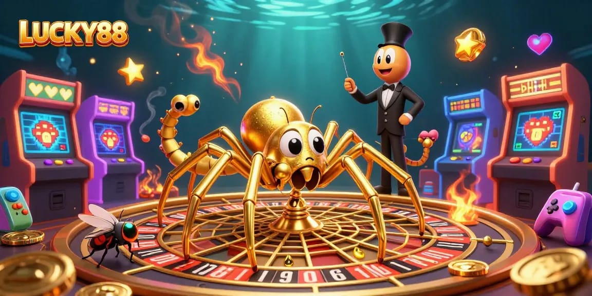 LUCKY88 brings thrilling arcade and casino action to life as characters engage in bets and games.