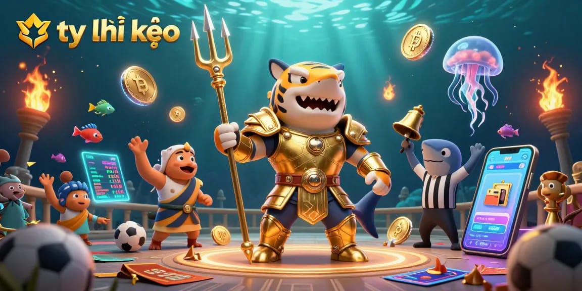 Engaging sports betting scene capturing tỷ lệ kèo in action with vibrant characters and dynamic elements.