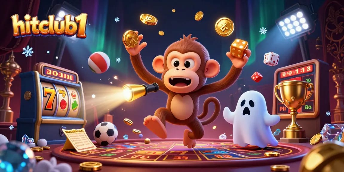 Join the excitement at hitclub1 with a mischievous ghost and a curious puppy in a haunted casino!