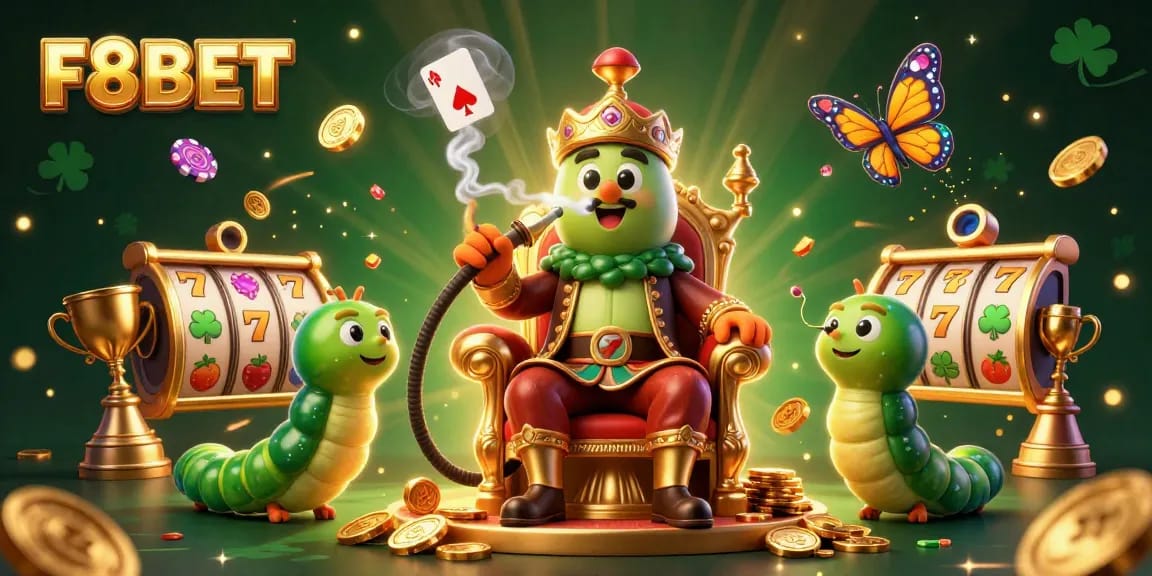 Experience winning thrills at F8BET with this vibrant casino-themed 3D illustration.