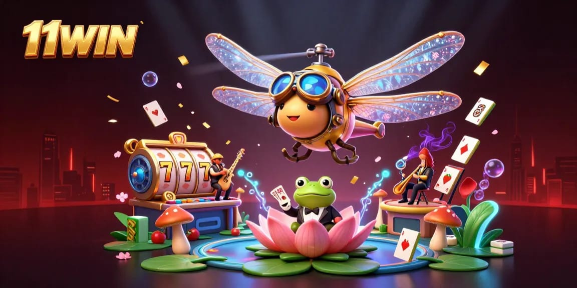 Engage in exciting games at 11WIN, featuring vibrant casino action with dynamic characters and elements.