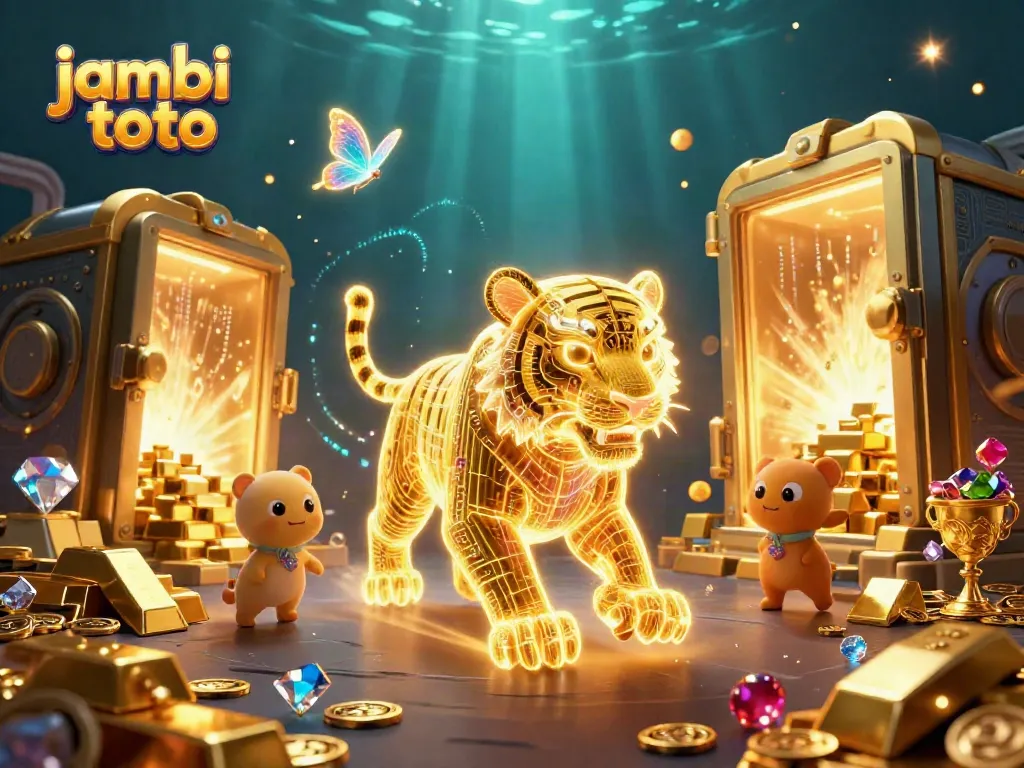 Experience the excitement of jambi toto as the golden tiger prowls through a digital casino with treasures.