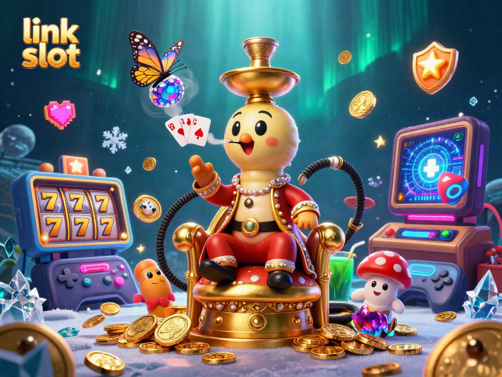 Experience link slot gaming with vibrant characters and dynamic casino elements in an engaging illustration.