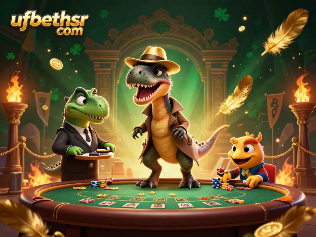 Experience a thrilling moment at the blackjack table with characters from ufabethsr com, showcasing energetic casino action.