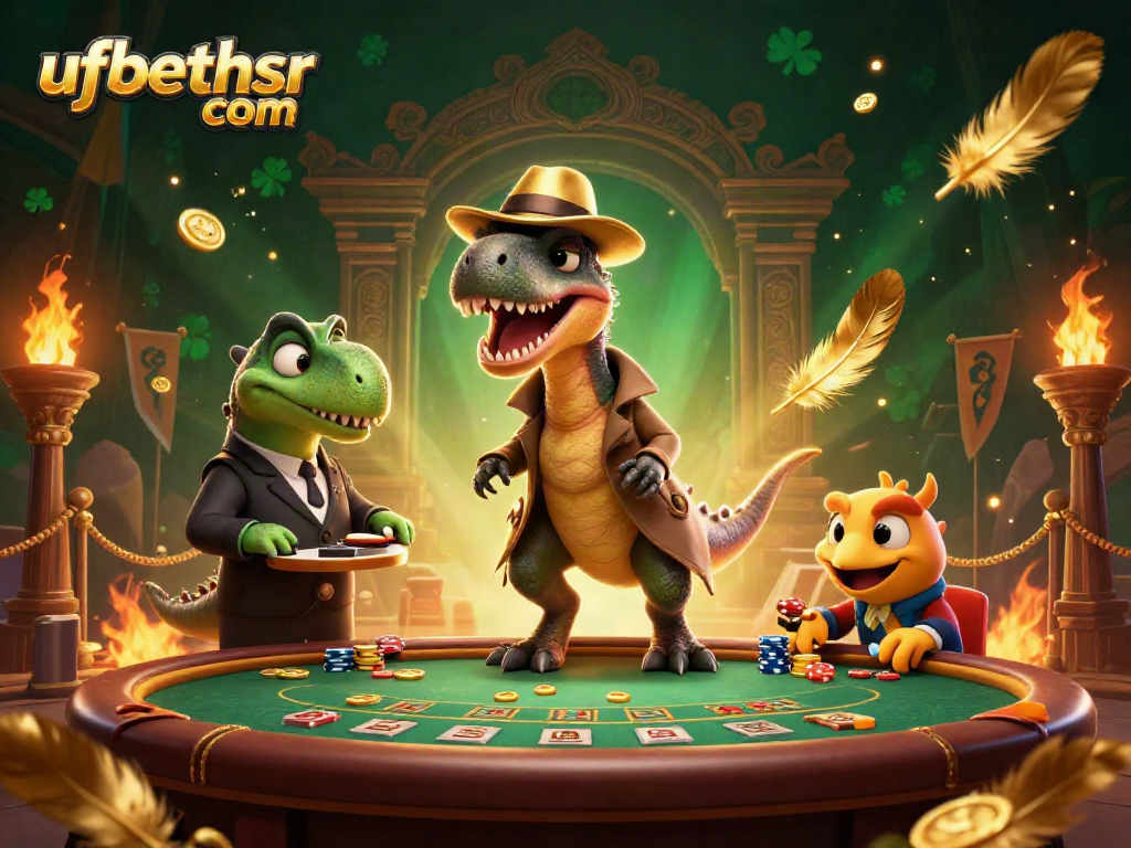 Experience a thrilling moment at the blackjack table with characters from ufabethsr com, showcasing energetic casino action.