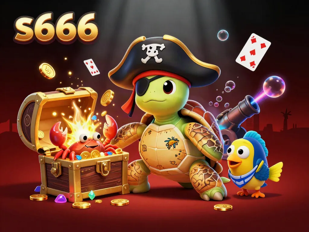 Catch the excitement at s666 with pirates and treasures in this rich, 3D gaming scene.