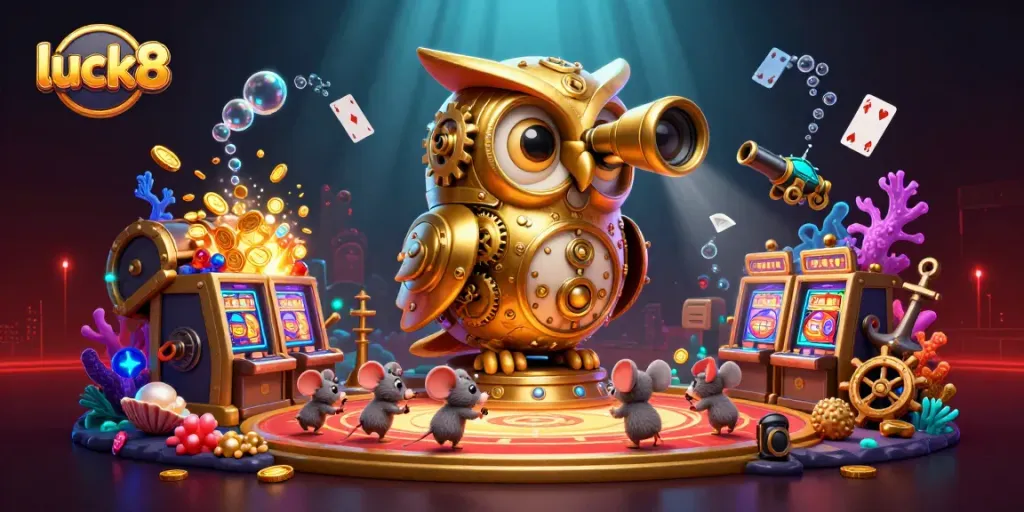 Enjoy the vibrant luck8 casino experience, where the animated characters and rich game elements create an engaging atmosphere.