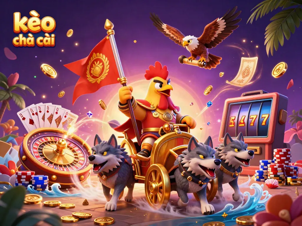 Engage in kèo nhà cái with our vibrant illustration showcasing dynamic casino elements and action-packed scenes.