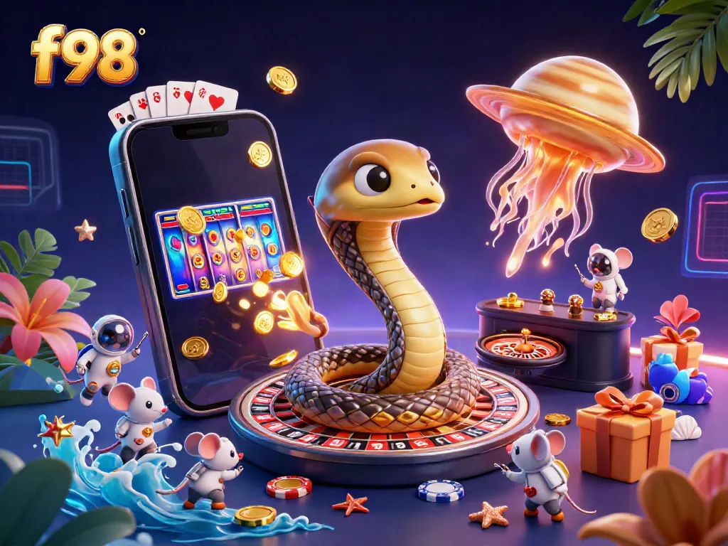 Join the f98 cosmic casino with astronaut mice betting on a Saturn-ringed roulette wheel.
