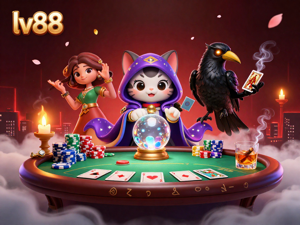 Experience thrilling gaming at lv88 with vibrant 3D casino elements and mystical characters.