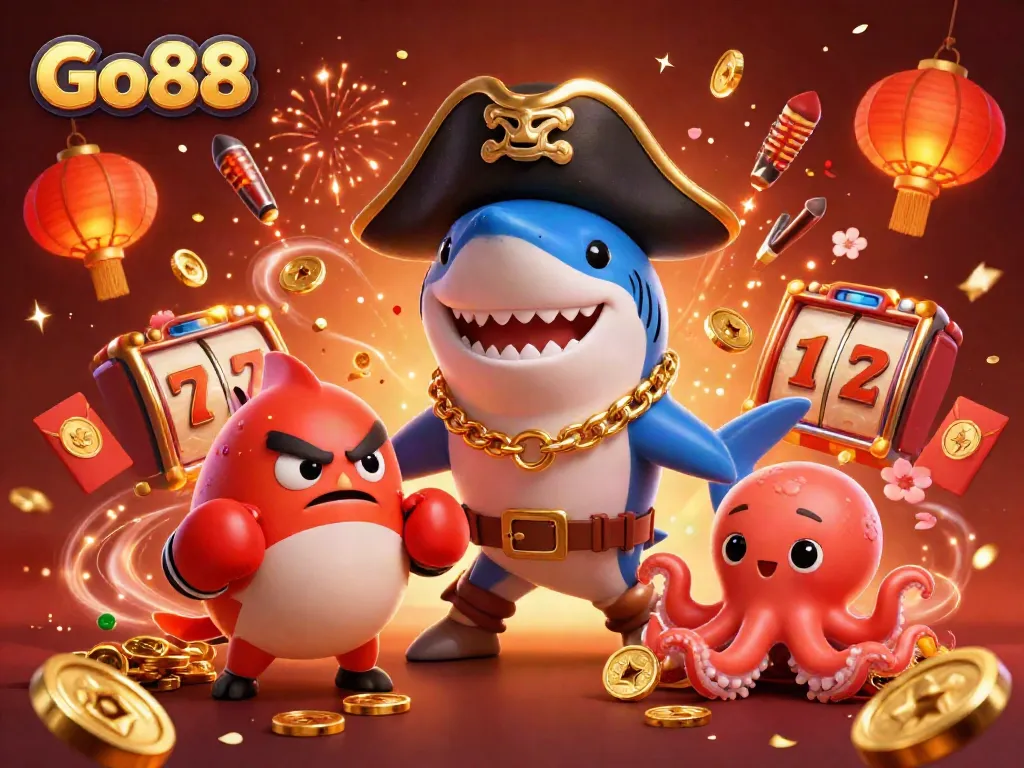 Experience Go88's exciting casino dynamics with cartoon characters and vibrant gaming elements.