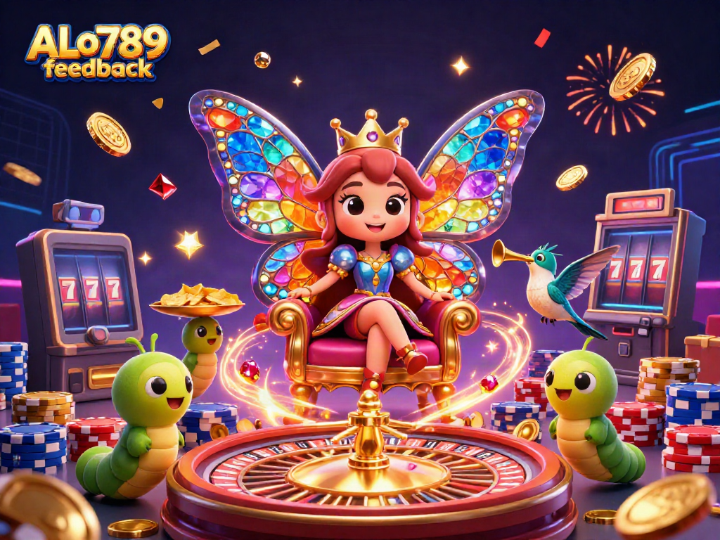 Engage in winning strategies with ALo789 feedback in a magical casino kingdom scene