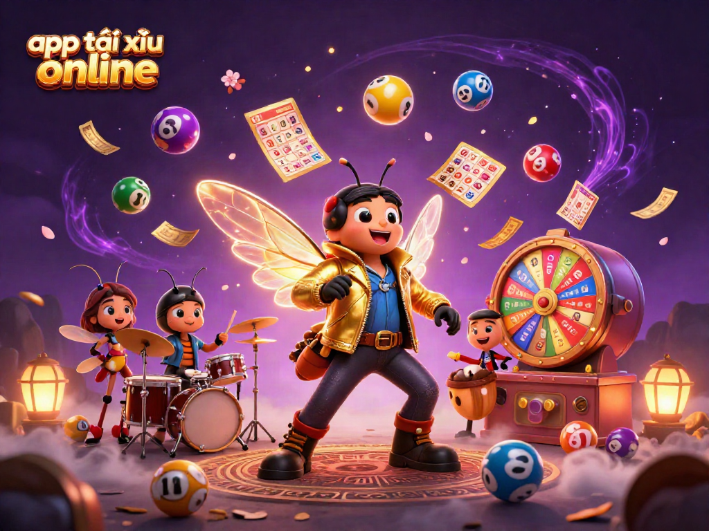 Engage with app tài xỉu online through a vibrant 3D cartoon illustration of its all-star characters.