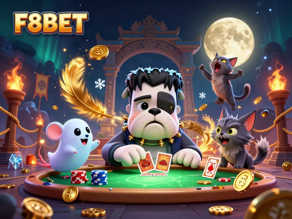 Engage in thrilling card games at F8BET, featuring unique 3D casino characters and vibrant action.
