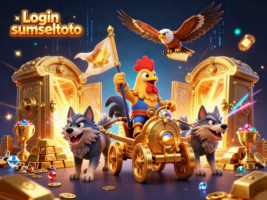 Engage with Login sumseltoto as the rooster warlord leads a thrilling golden chariot adventure filled with treasures.