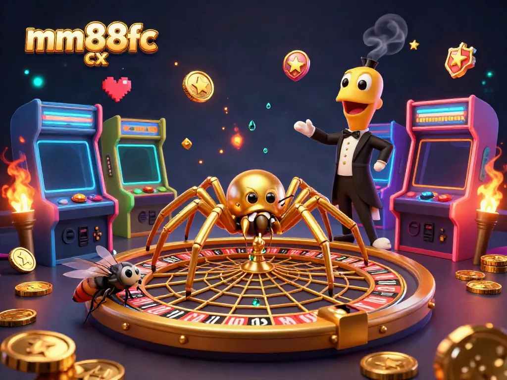 Engage in thrilling betting action at mm88fc cx with vibrant arcade games and a dynamic spider web roulette.