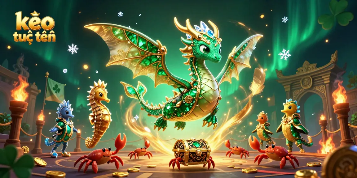 Engage in kèo trực tuyến action with a vibrant sea dragon, royal seahorses, and treasure chests amidst rich casino elements.