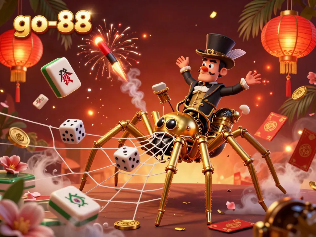 Experience exciting games at go-88 with a charming steampunk spider and playful elements.
