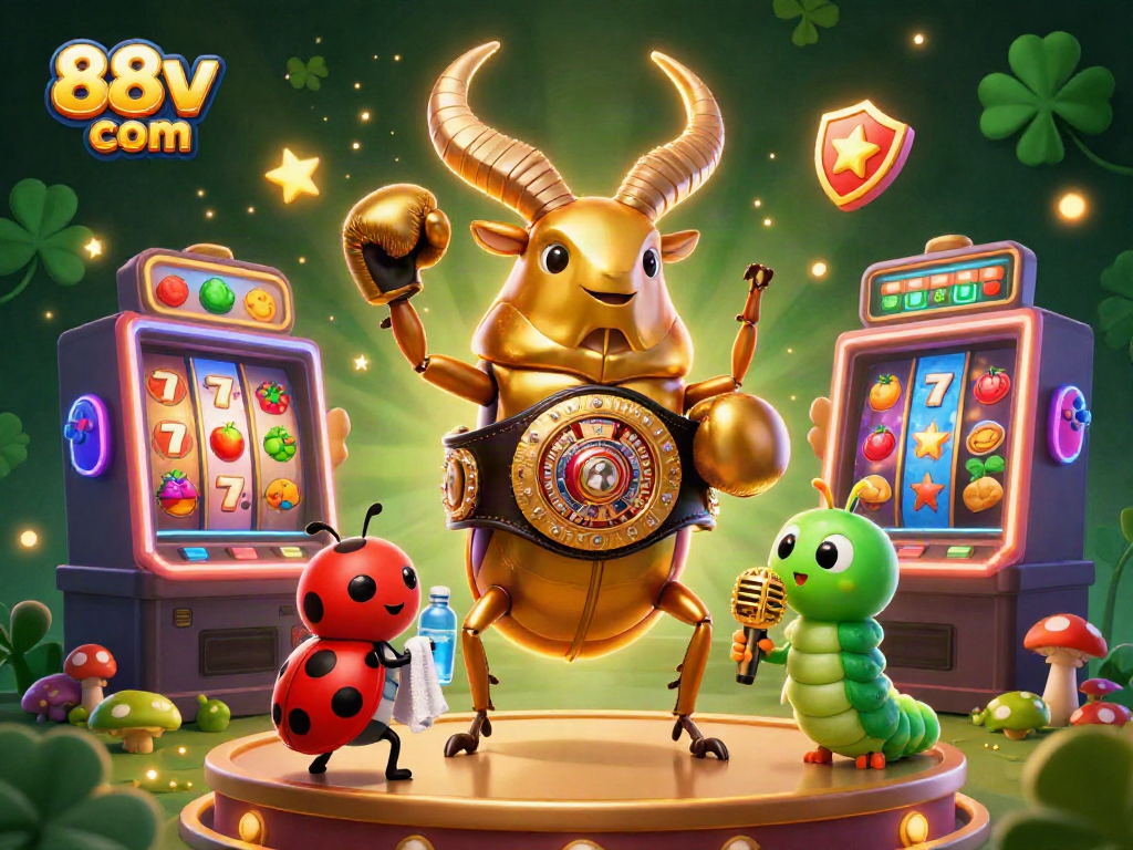 Engage in thrilling slots with 88vv com as a giant stag beetle champions the casino arena.