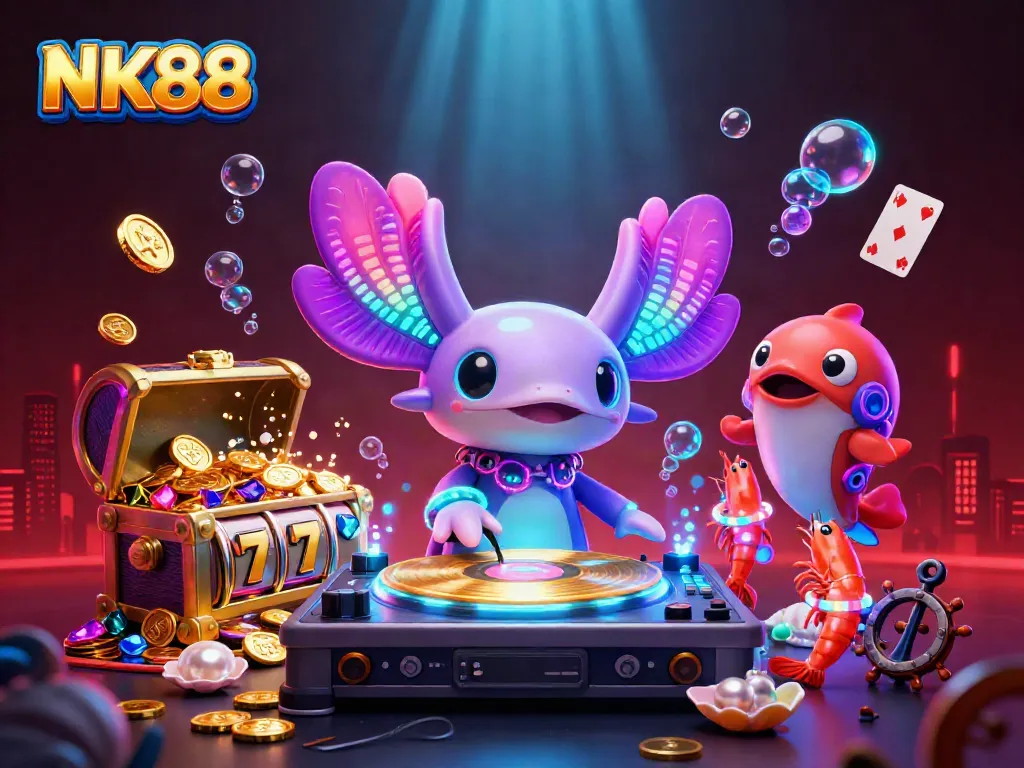 Engage in thrilling game experiences with NK88 featuring vibrant underwater casino elements.
