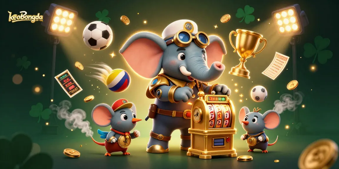keobongda showcases an immersive betting scene with a steampunk elephant and sports elements
