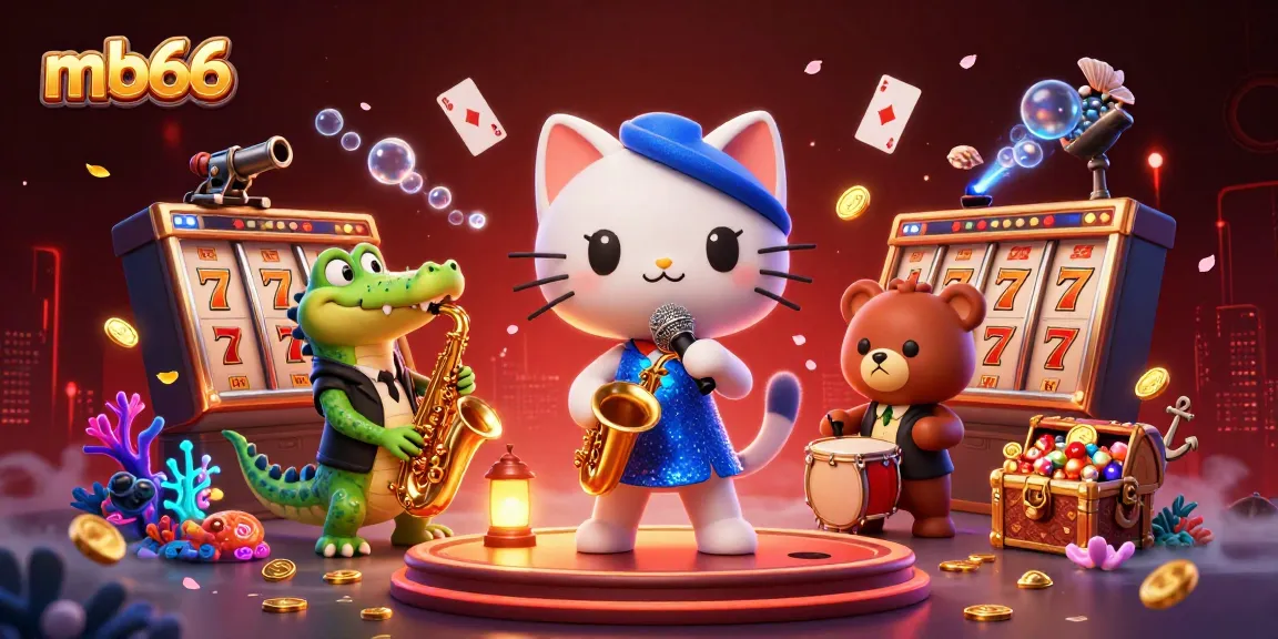 Join mb66 for thrilling slots action with a cartoon jazz-singer and colorful characters.