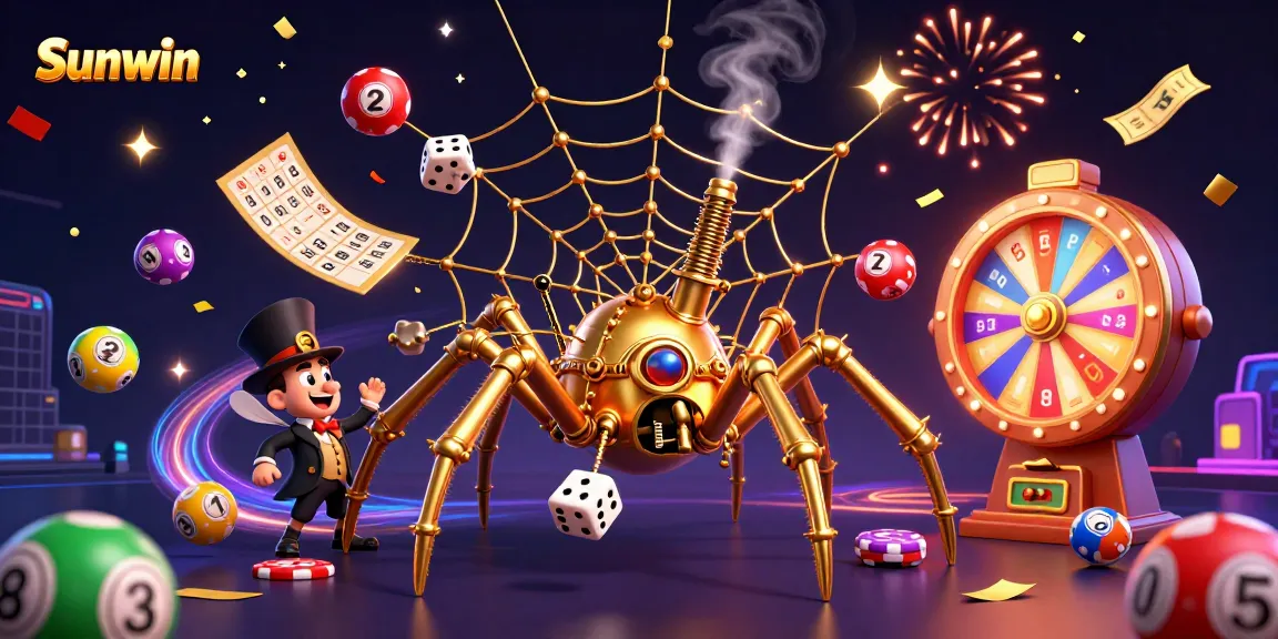 Experience the thrill of Sunwin with a vibrant, dynamic scene of casino action, rich in detail and excitement.