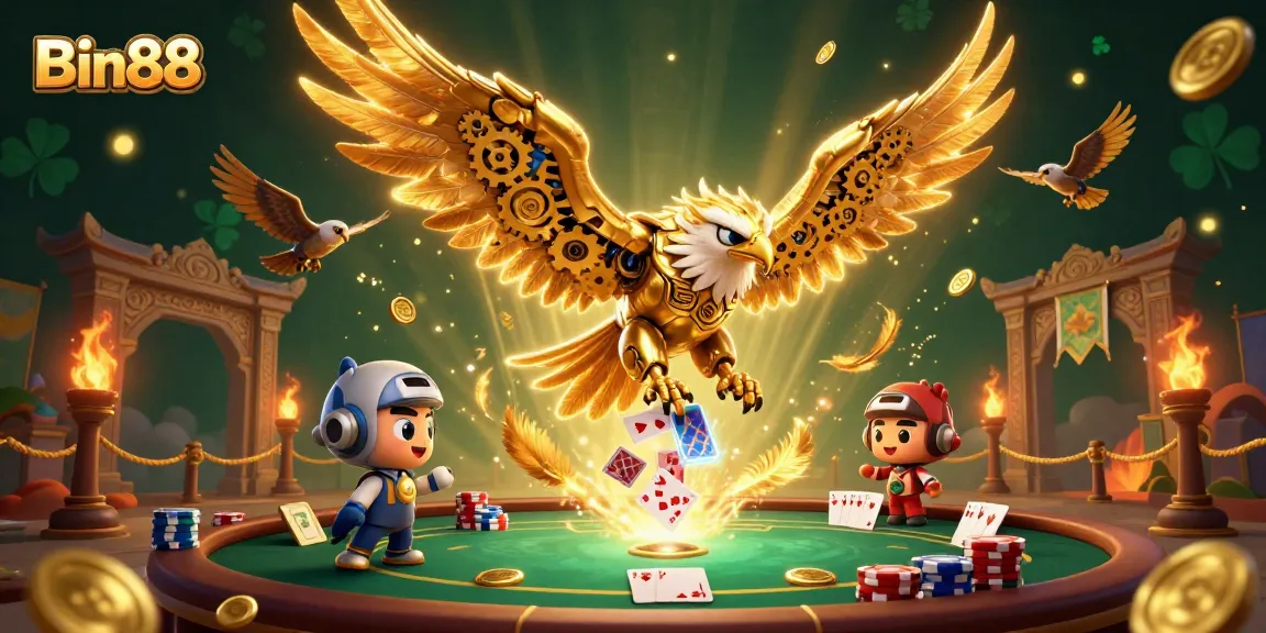 Engage with Bin88's thrilling online poker scene featuring dynamic elements and energetic characters.