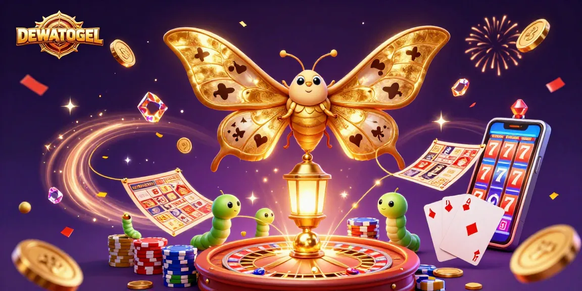 Experience the excitement of DEWATOGEL with vibrant casino scenes and magical elements.