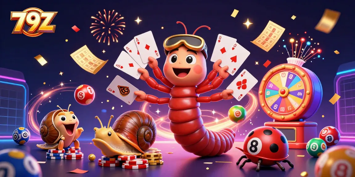 Engage with the vibrant excitement of 79Z's casino experience featuring animated characters and casino elements.