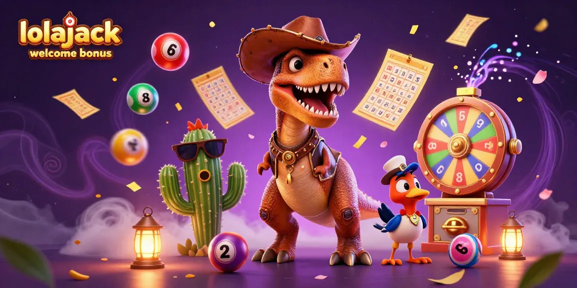 Experience the exciting lolajack casino welcome bonus with vibrant slot-themed characters and games in action.