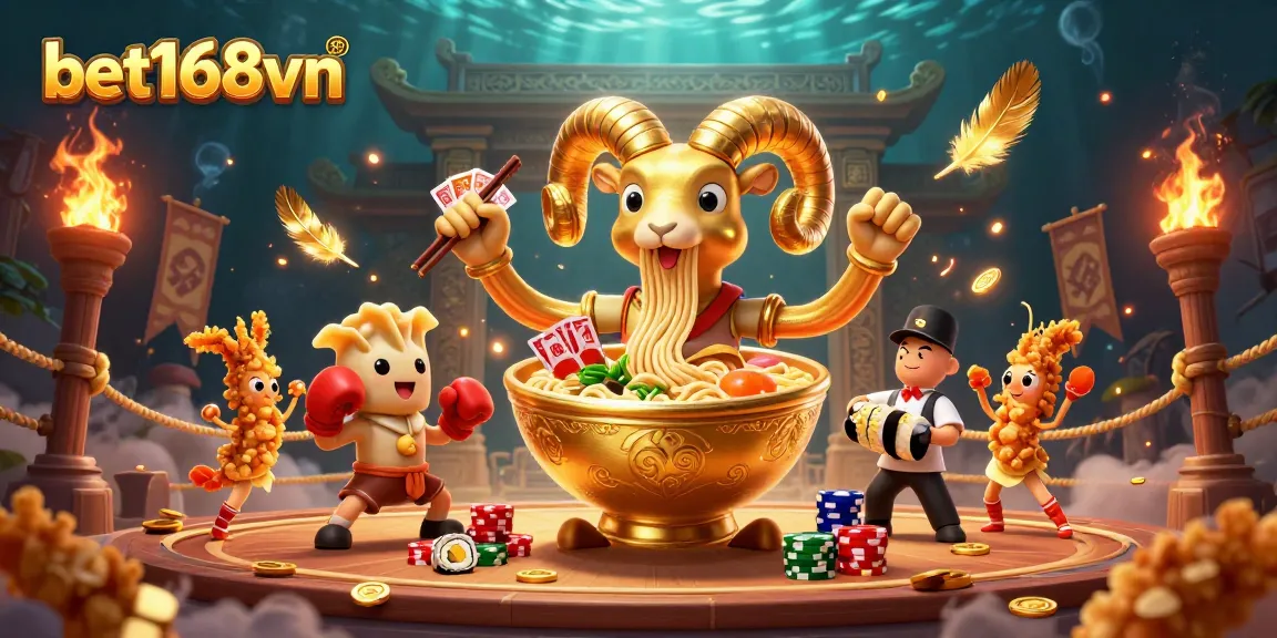 Experience the fun at bet168vn with lively cartoon characters engaging in exciting gambling activities.