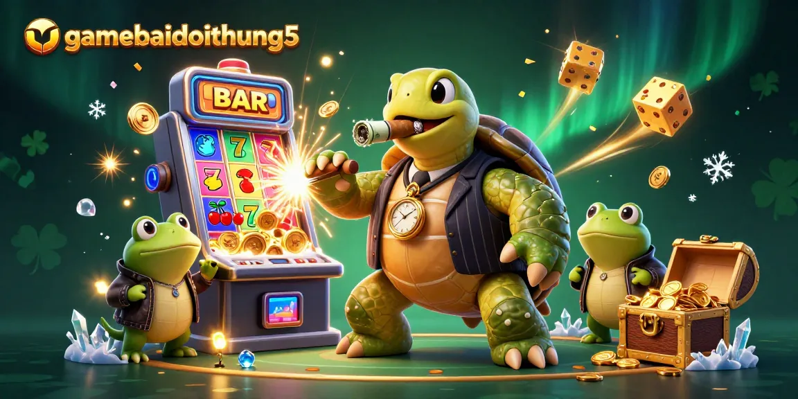 Experience the excitement of gamebaidoithuong5 with lively casino elements and characters in a vibrant scene.