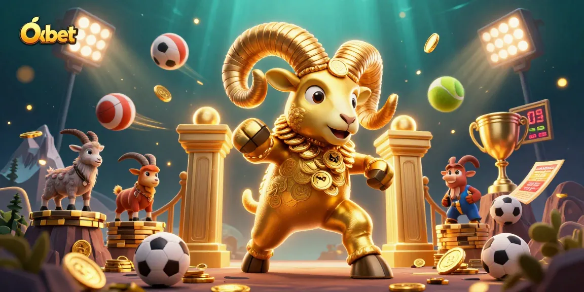 Experience thrilling betting action with Oxbet as a golden ram charges through a dynamic casino scene.