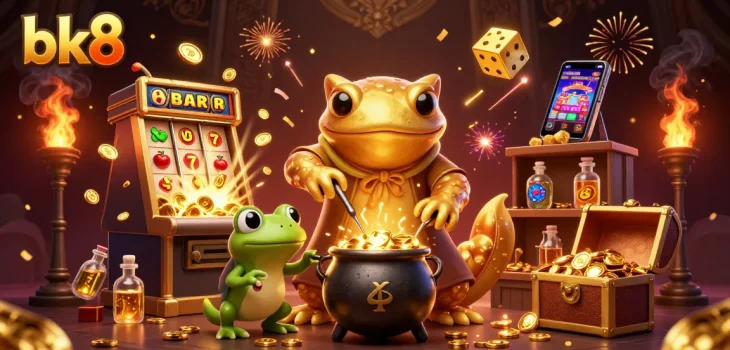 Entertain yourself with thrilling bk8 gaming adventures in a vibrant casino scene packed with gold!